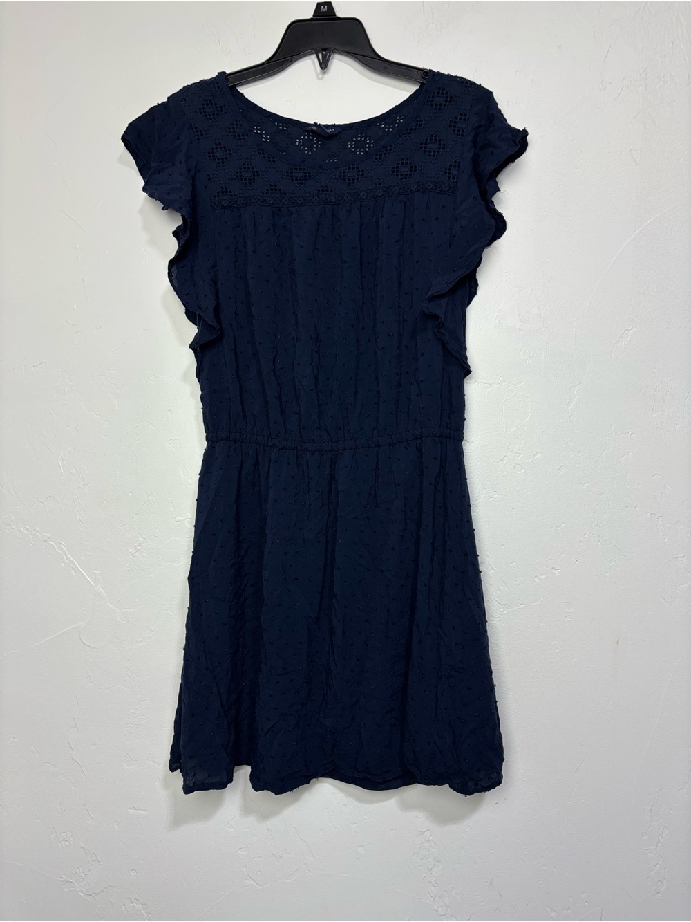 Aeropostale Women's Small Blue Eyelet Mini Dress Feminine Romantic Preppy